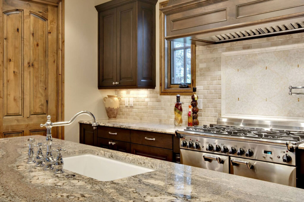 Old world kitchen with different countertops