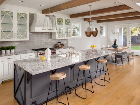 Beautiful Kitchen With white ice granite countertops