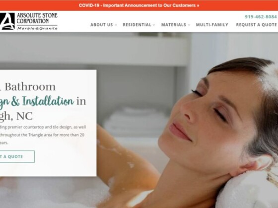 Relaxing woman in bathtub with countertop service banner