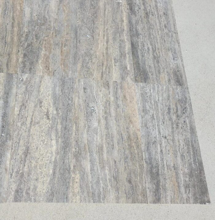 Vein cut silver travertine honed