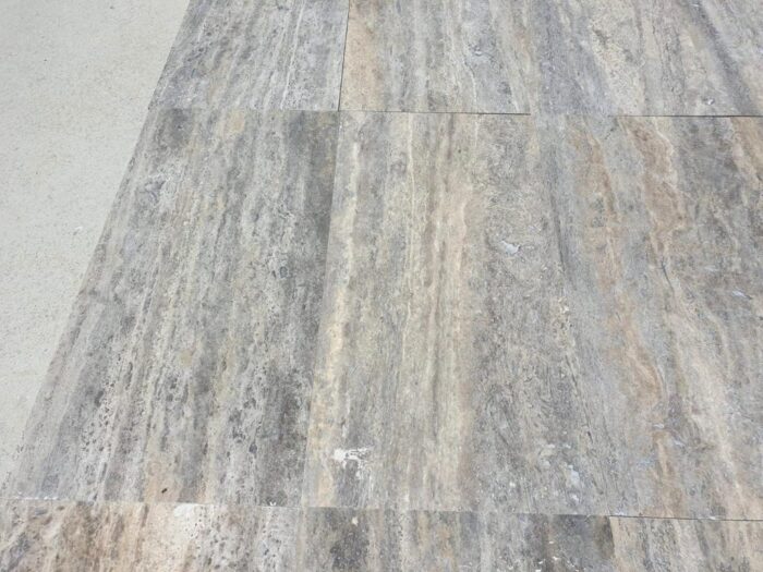 Vein cut silver travertine honed