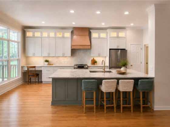 Perla Venata Quartzite kitchen in Hillsborough NC
