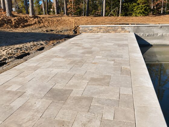 Classic travertine pool