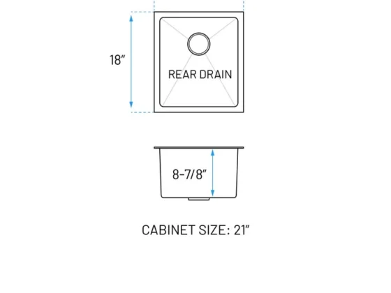 sink top view dimensions