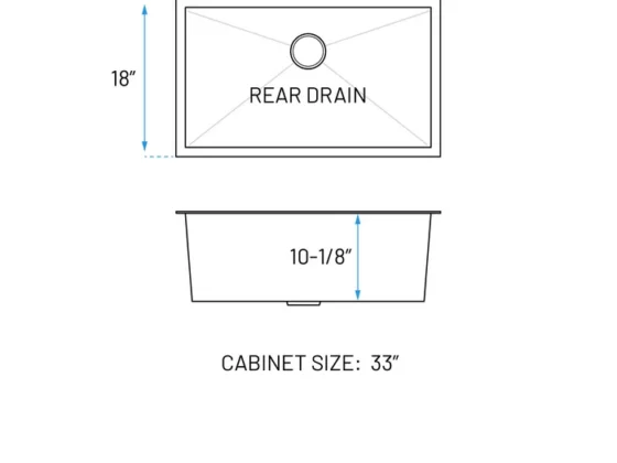 MU3018-10 sink top view dimensions